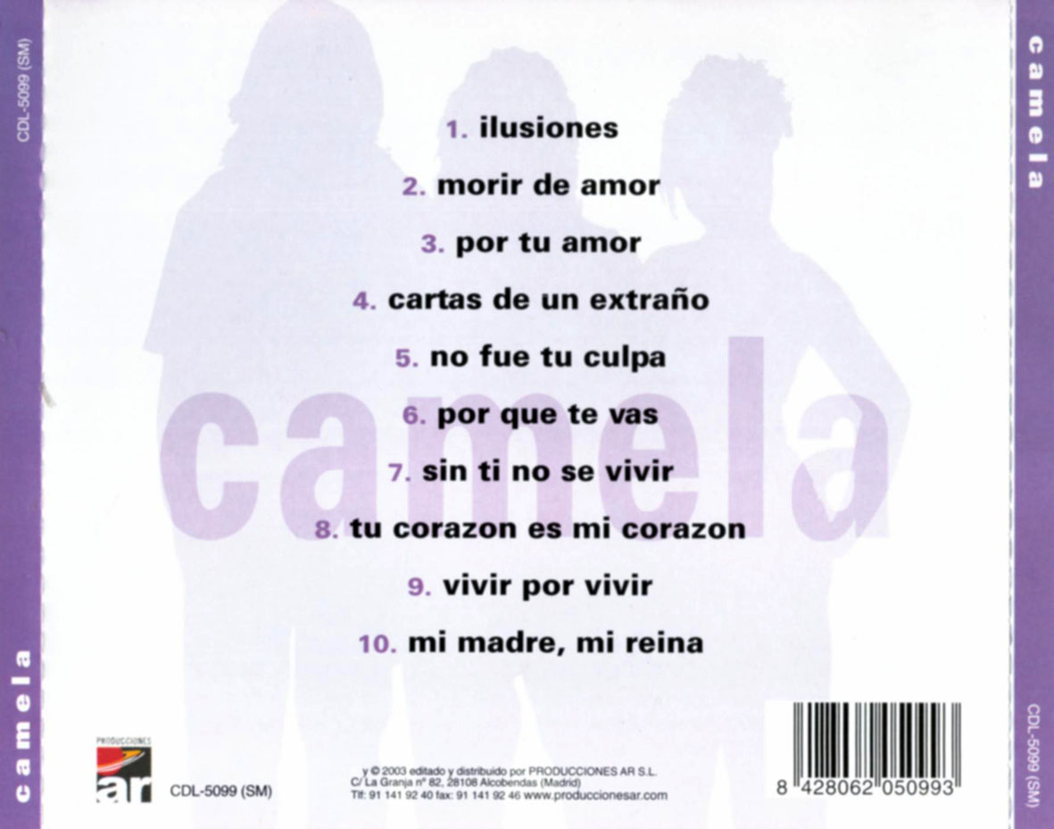 Cartula Trasera de Camela - Camela (2003)