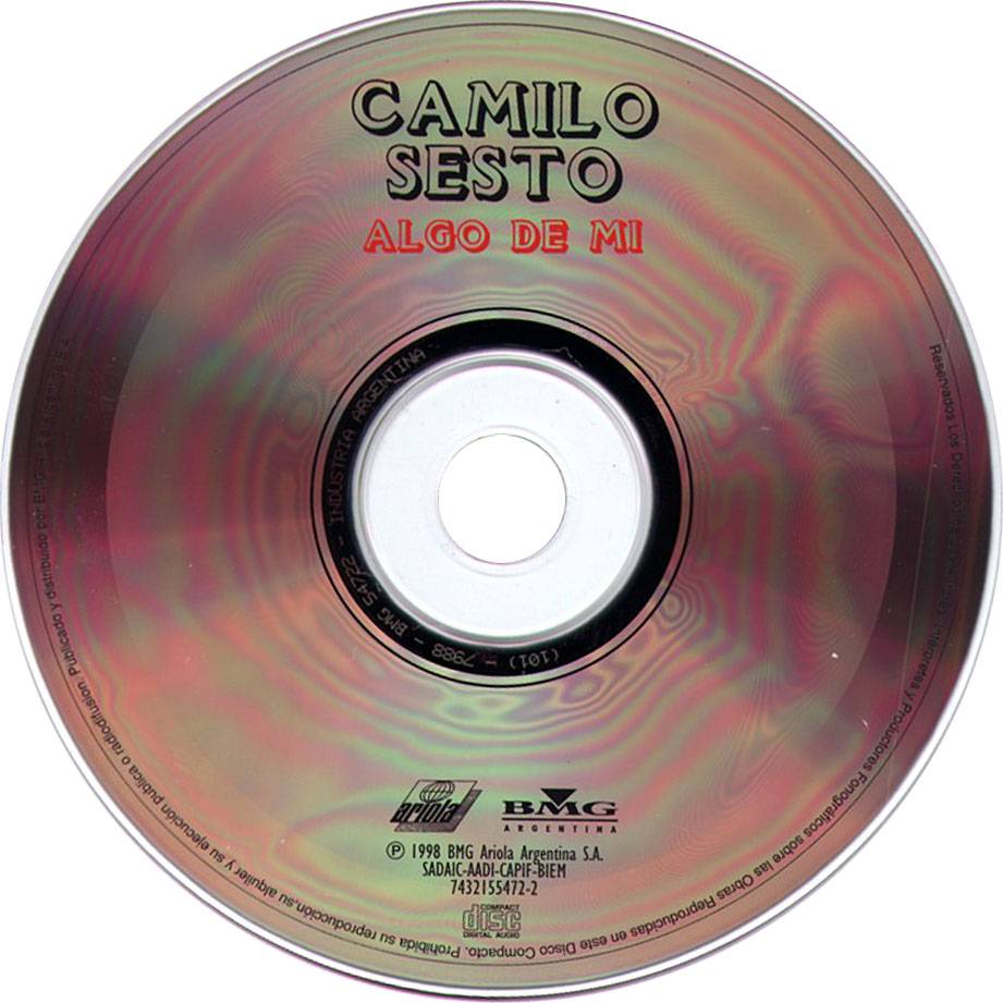 Cartula Cd de Camilo Sesto - Algo De Mi