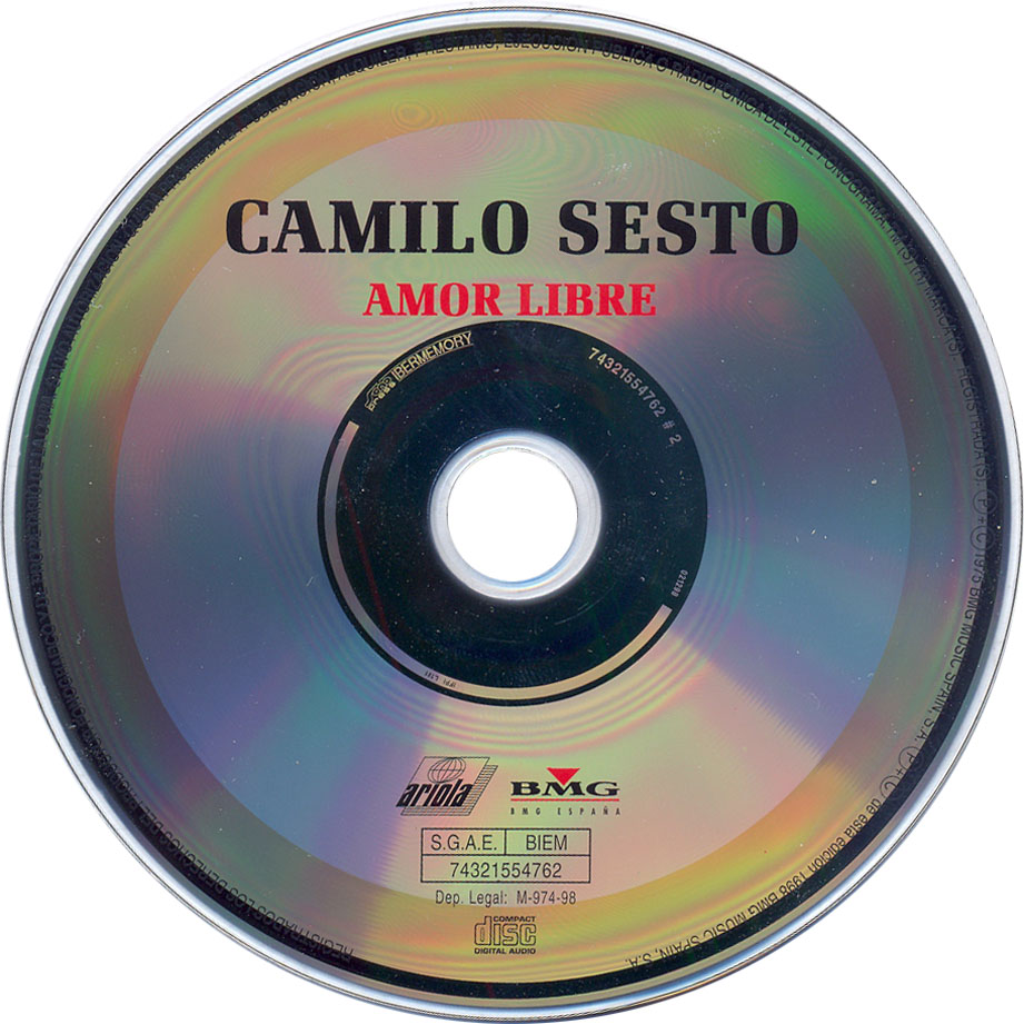 Cartula Cd de Camilo Sesto - Amor Libre
