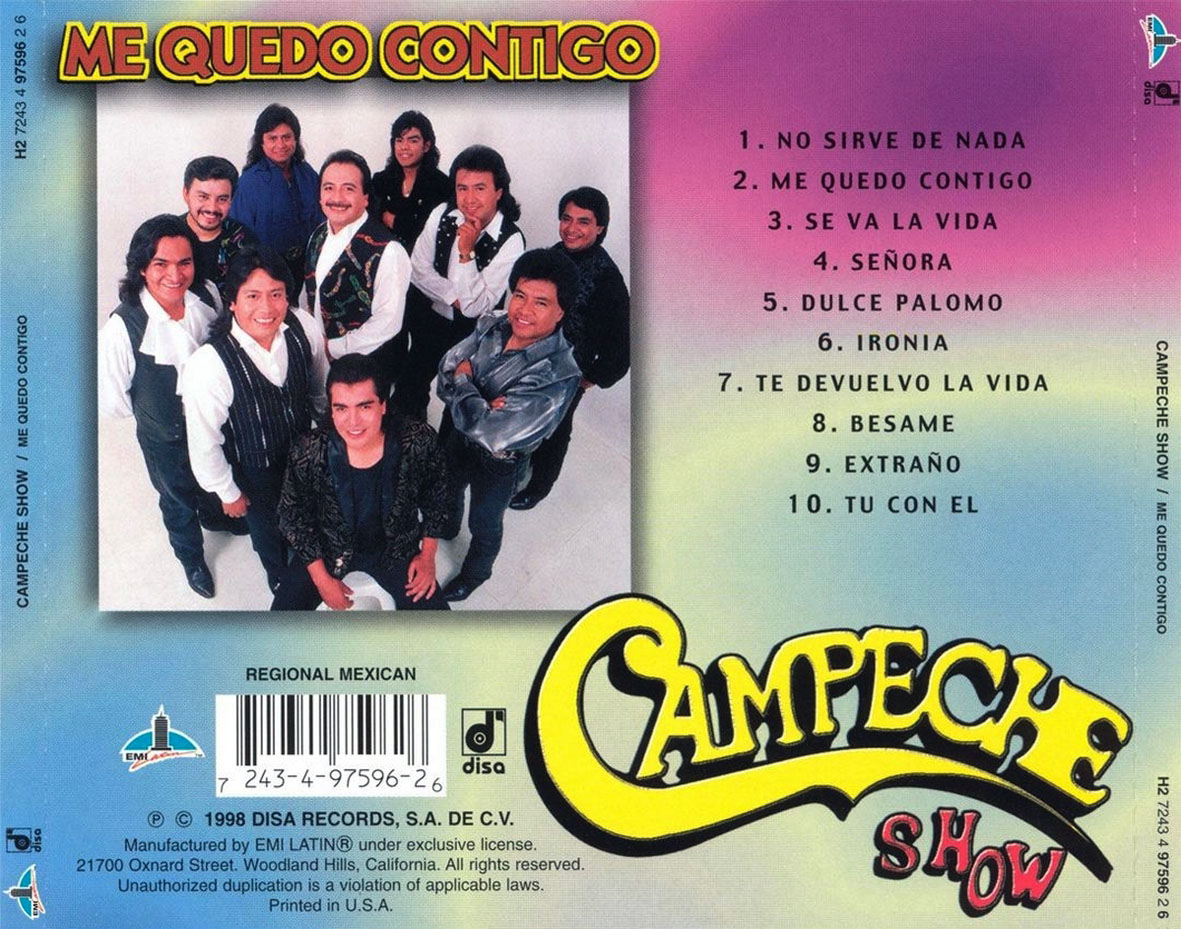 Cartula Trasera de Campeche Show - Me Quedo Contigo
