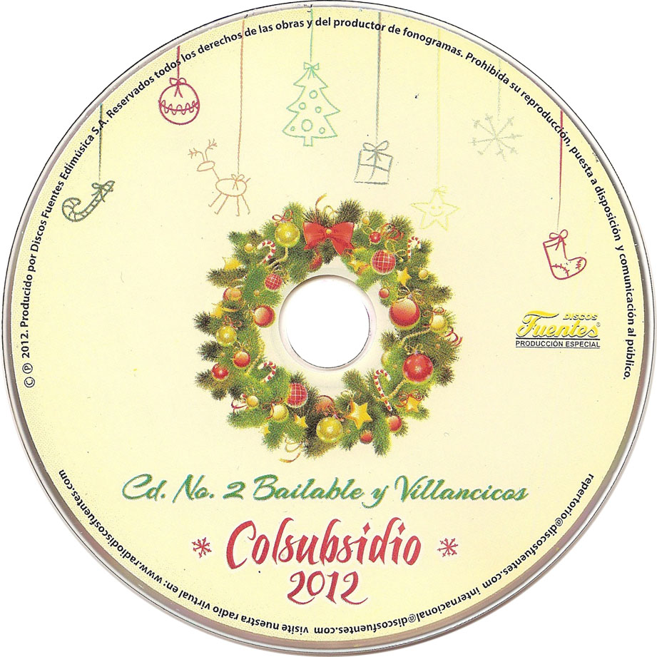 Cartula Cd2 de Cancionero Navideo Colsubsidio 2012