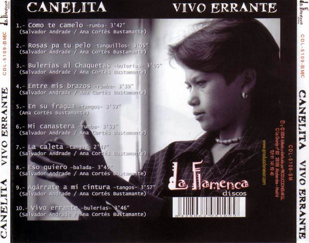 Cartula Trasera de Canelita - Vivo Errante