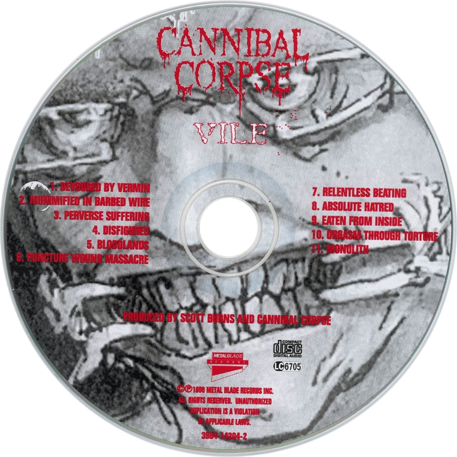 Cartula Cd de Cannibal Corpse - Vile