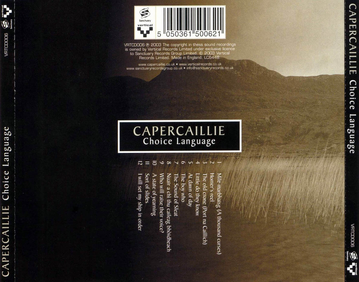 Cartula Trasera de Capercaillie - Choice Language