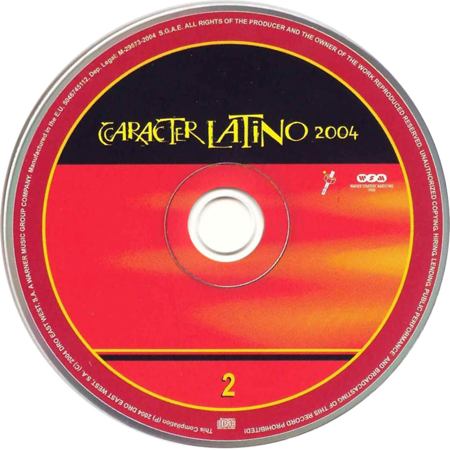 Cartula Cd2 de Caracter Latino 2004