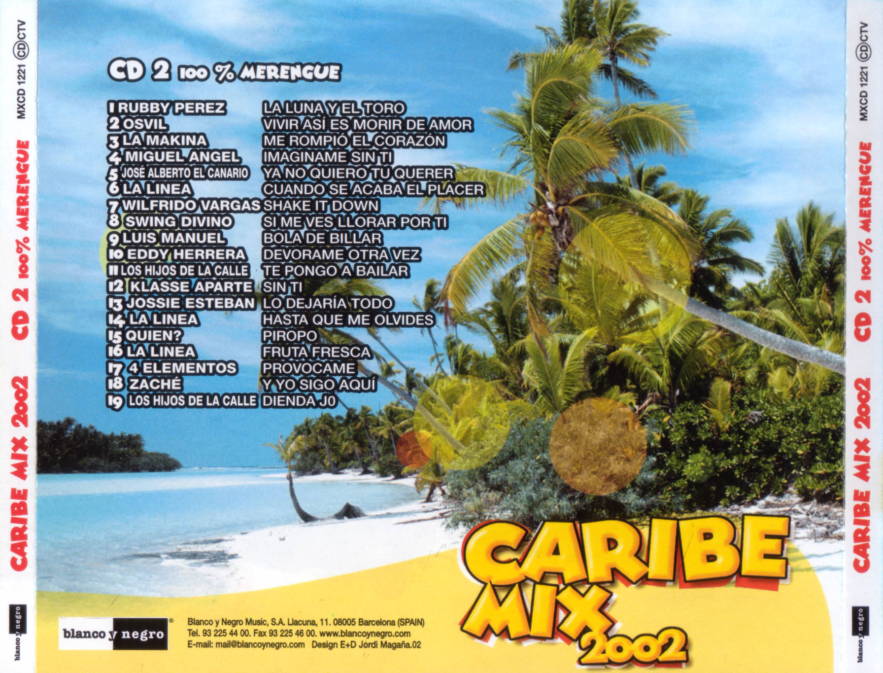 Cartula Trasera de Caribe Mix 2002 Cd 2