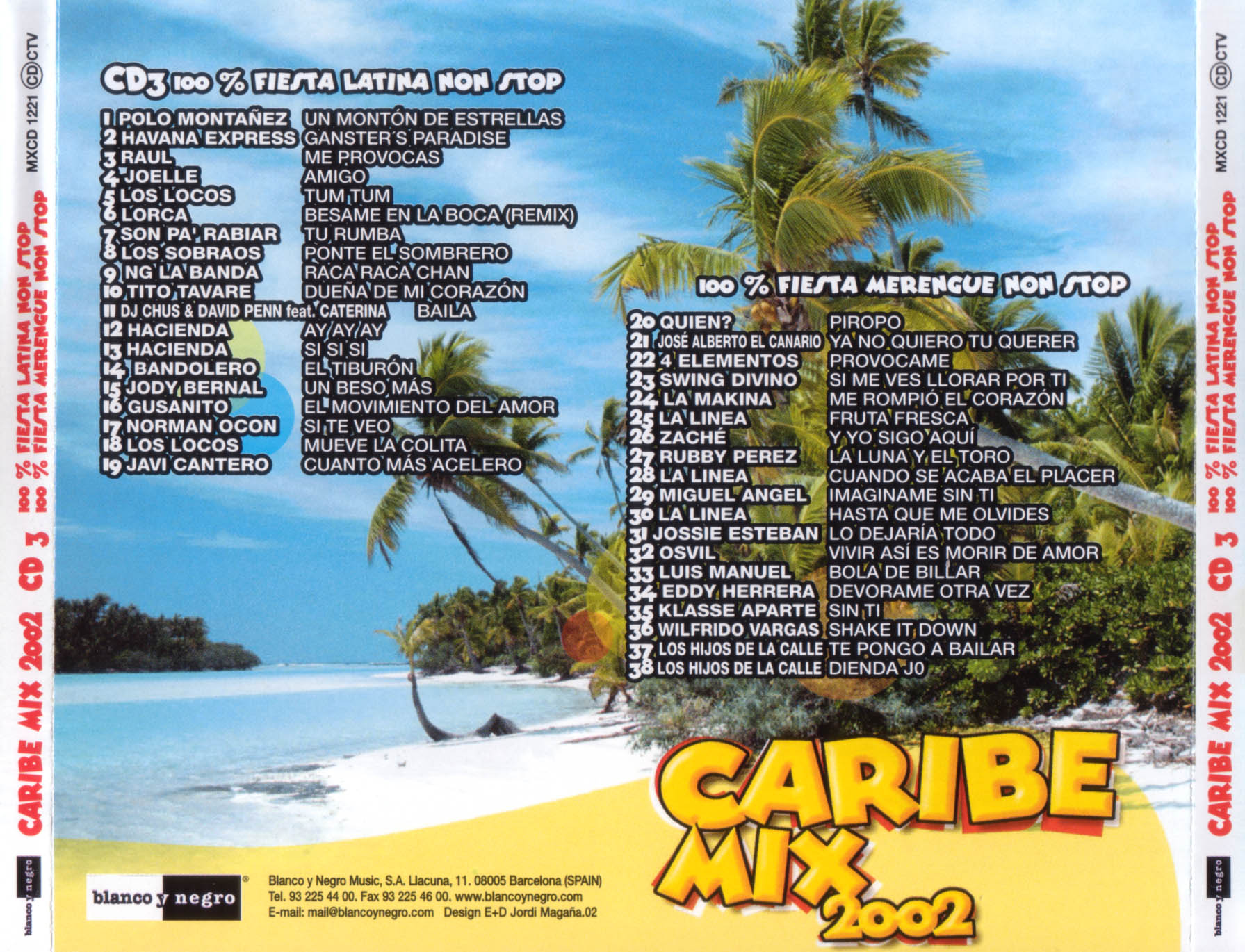 Cartula Trasera de Caribe Mix 2002 Cd 3