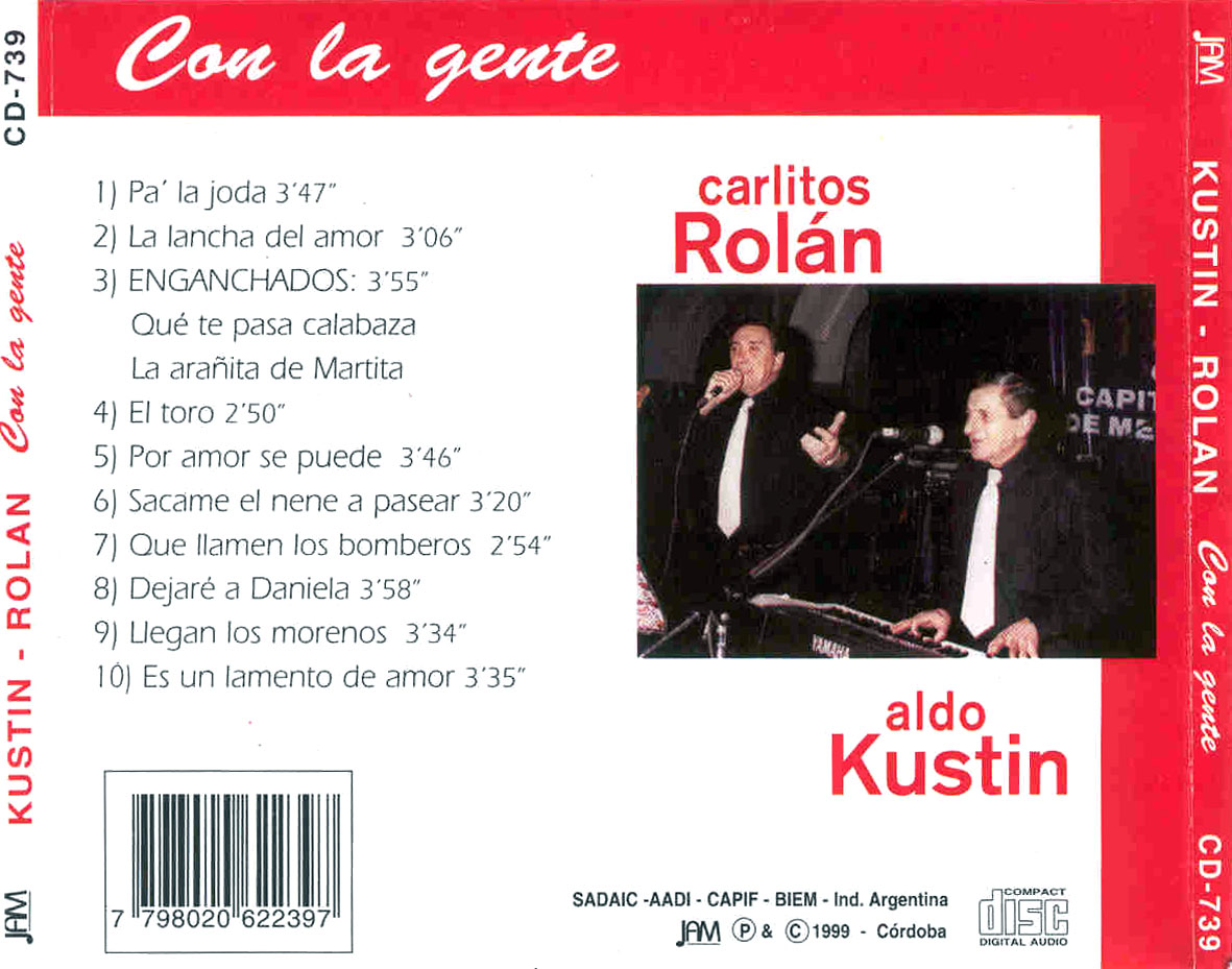 Cartula Trasera de Carlitos Rolan - Con La Gente