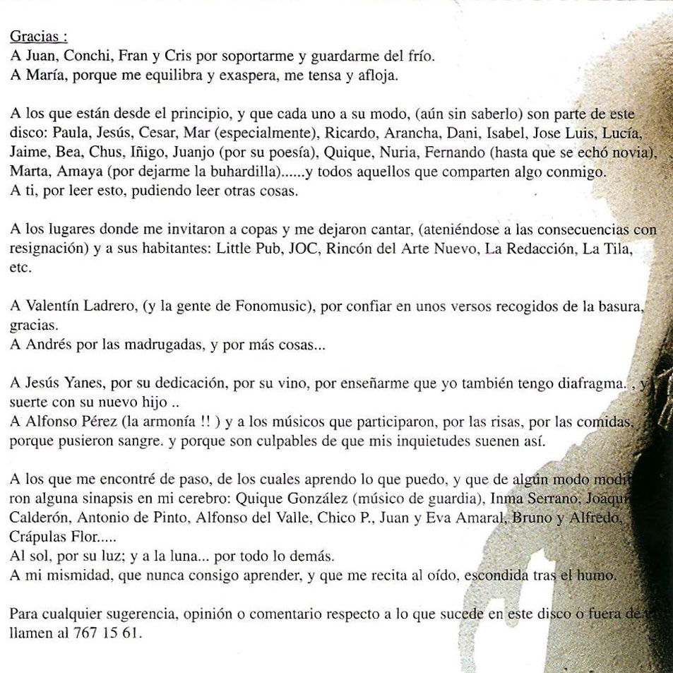 Cartula Interior Frontal de Carlos Chaouen - Carlos Chaouen