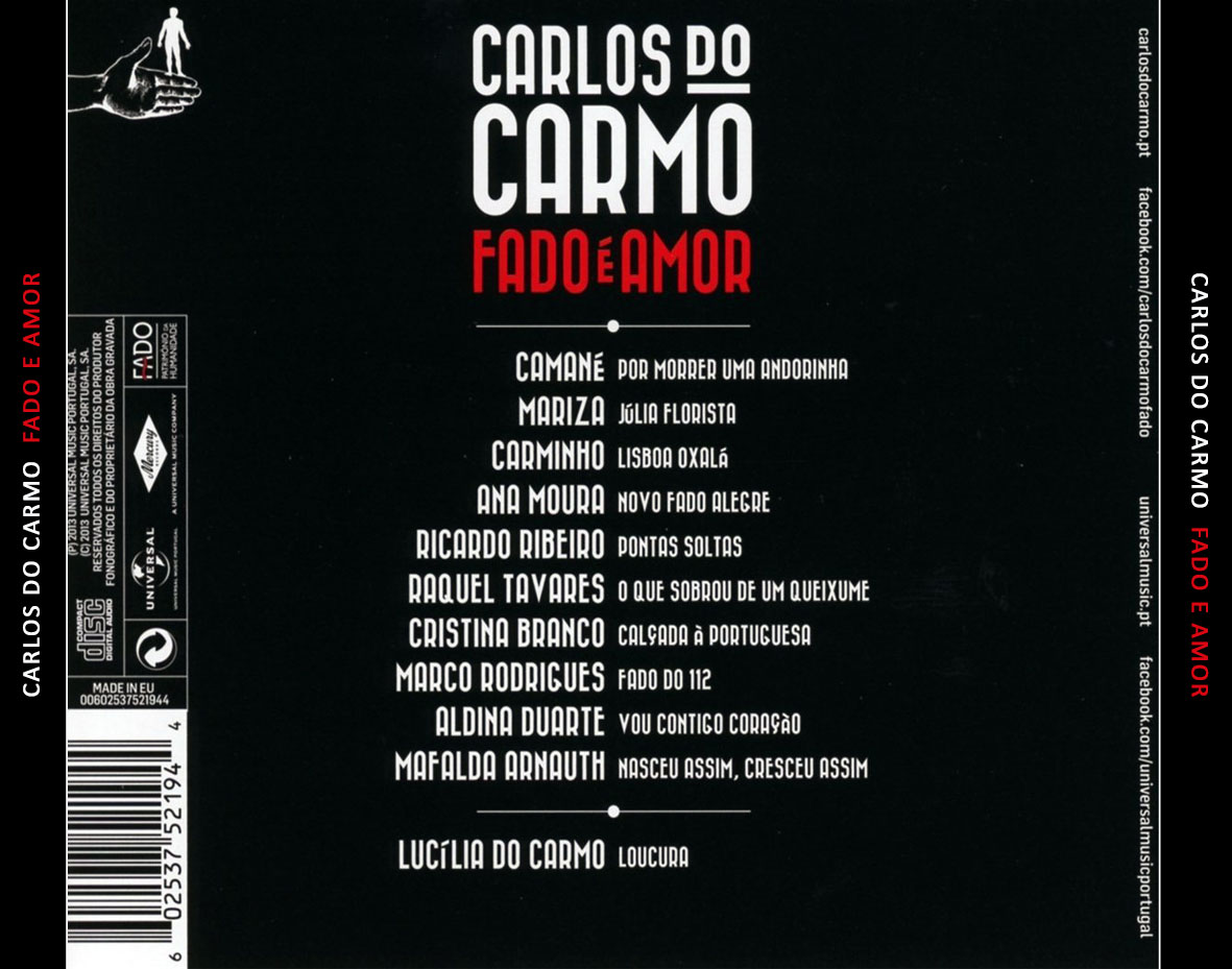 Cartula Trasera de Carlos Do Carmo - Fado E Amor