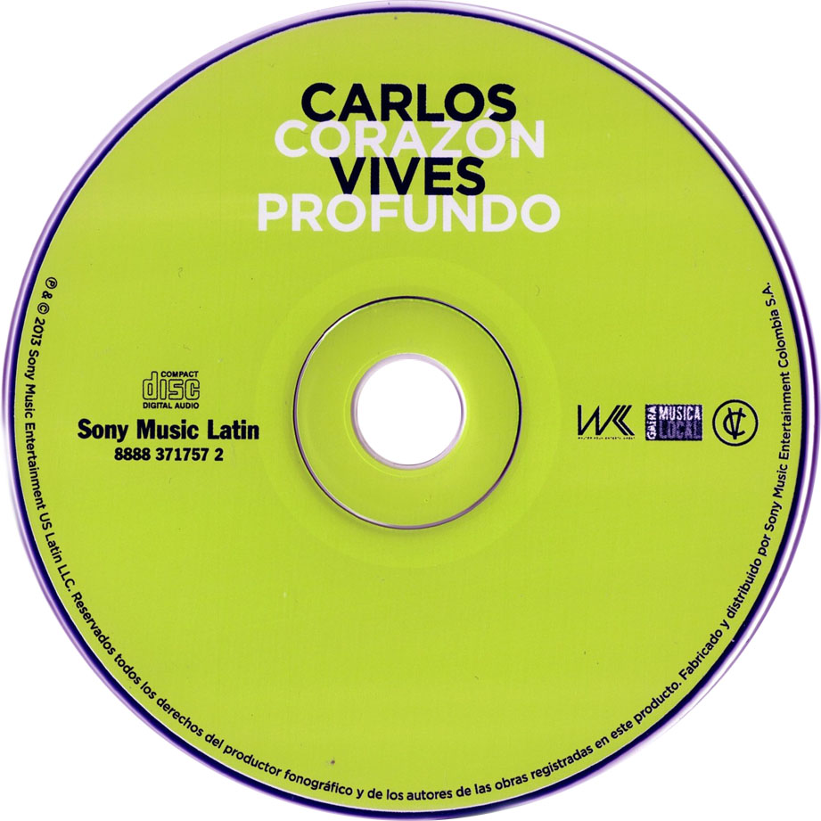 Cartula Cd de Carlos Vives - Corazon Profundo
