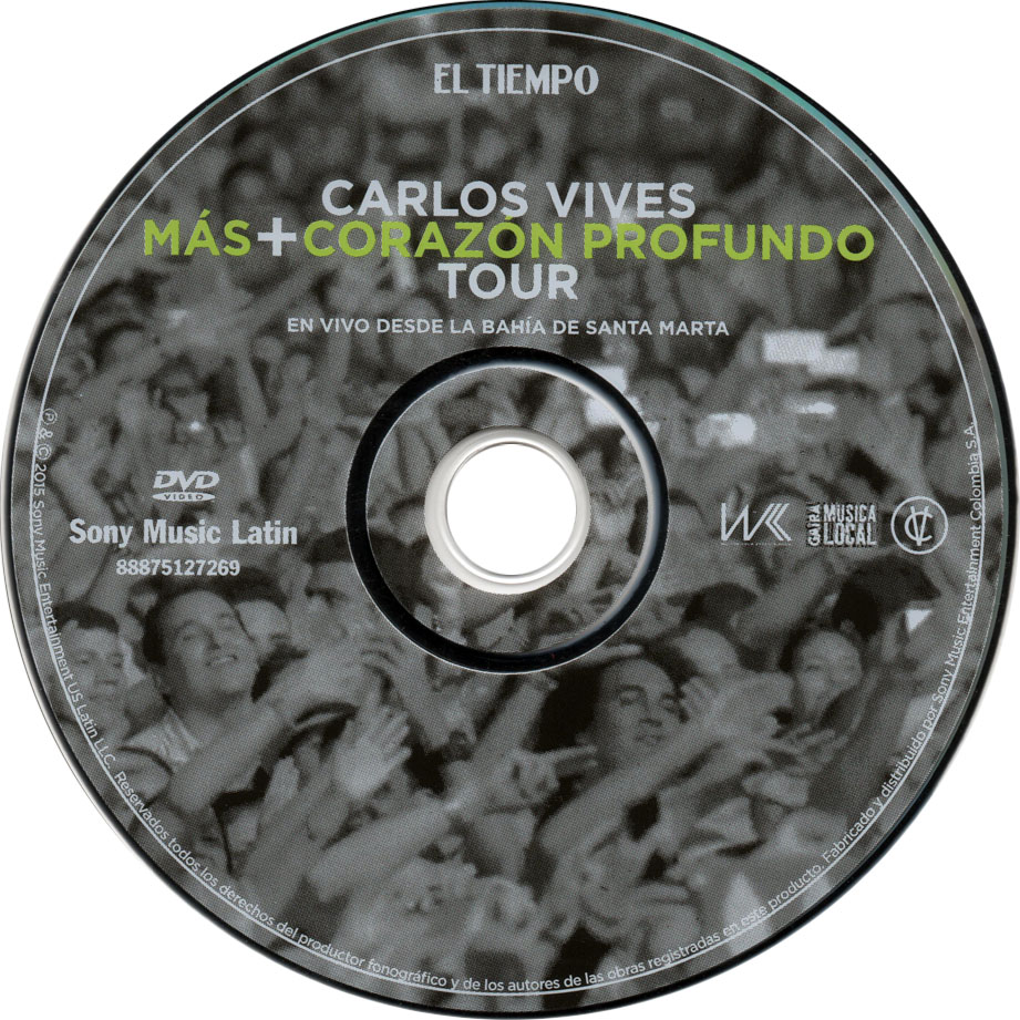 Cartula Dvd de Carlos Vives - Mas + Corazon Profundo Tour: En Vivo Desde La Bahia De Santa Marta