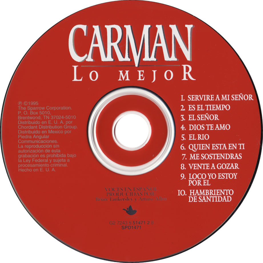 Cartula Cd de Carman - Lo Mejor