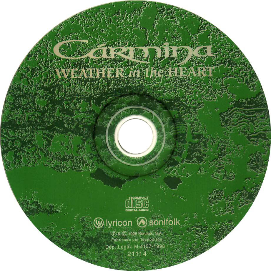Cartula Cd de Carmina - Weather In The Heart