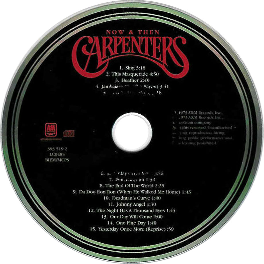 Cartula Cd de Carpenters - Now & Then