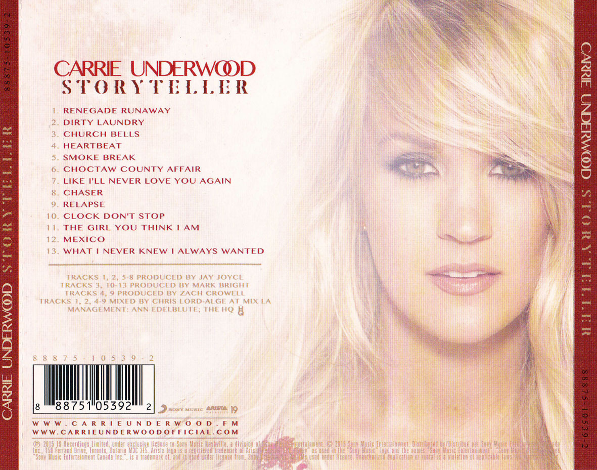 Cartula Trasera de Carrie Underwood - Storyteller