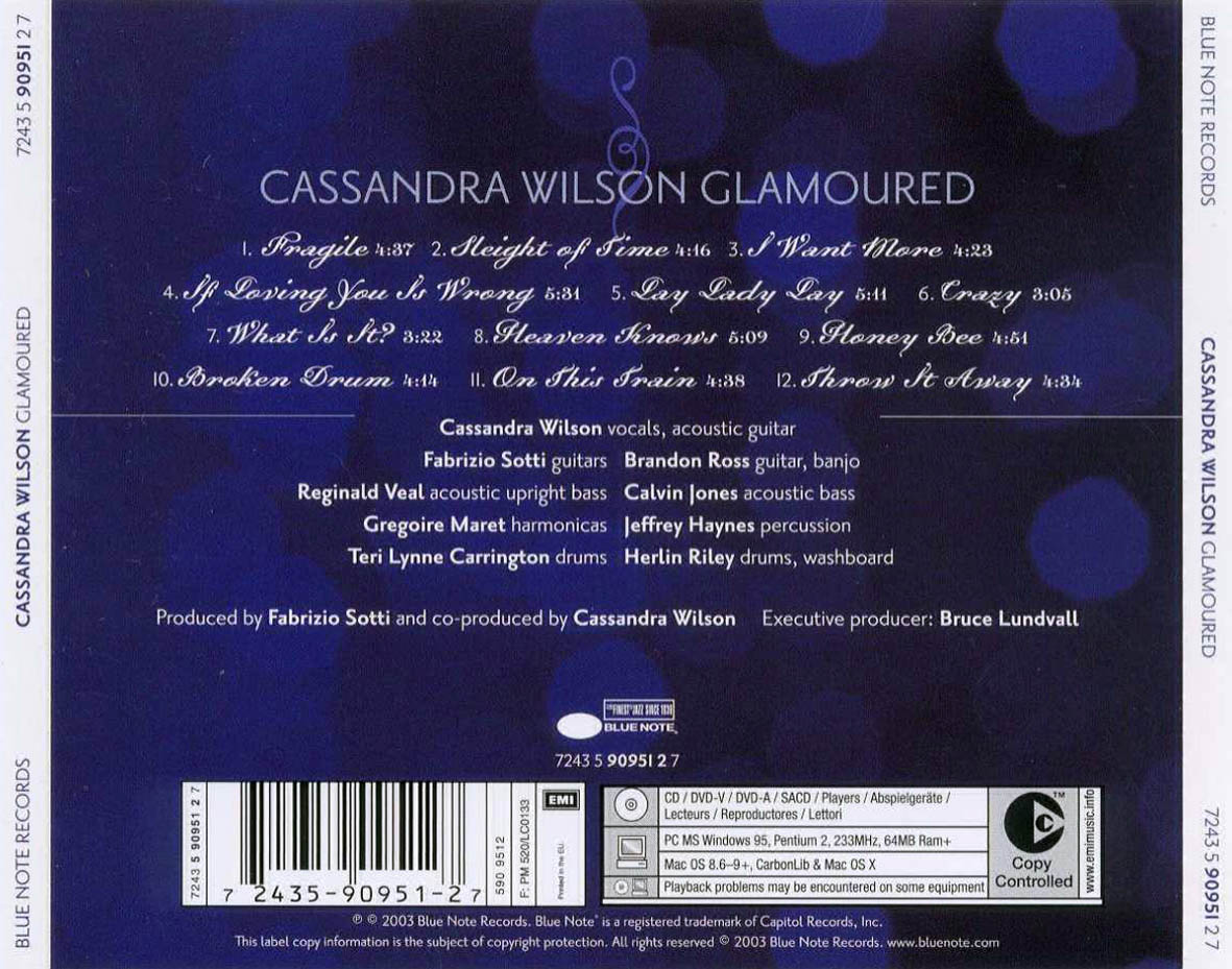 Cartula Trasera de Cassandra Wilson - Glamoured