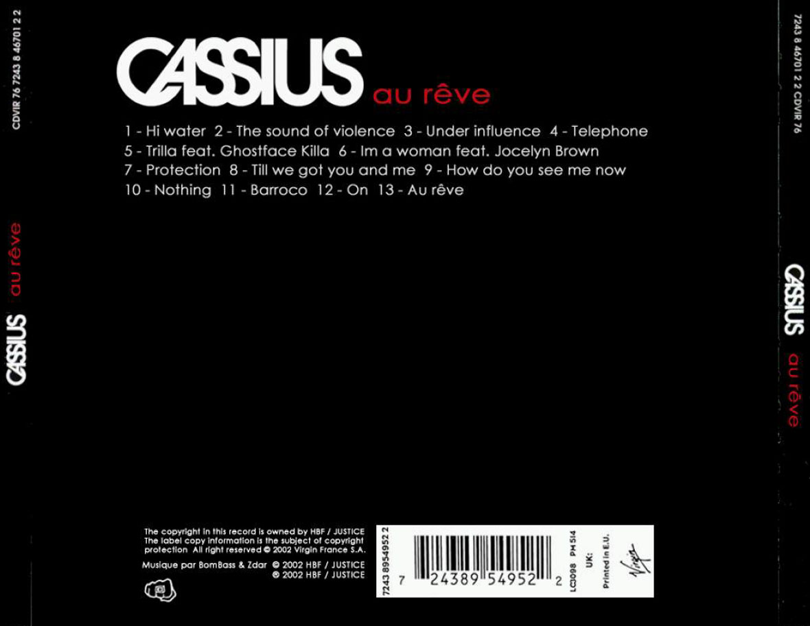 Cartula Trasera de Cassius - Au Reve