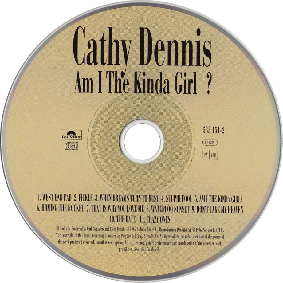 Cartula Cd de Cathy Dennis - Am I The Kinda Girl?