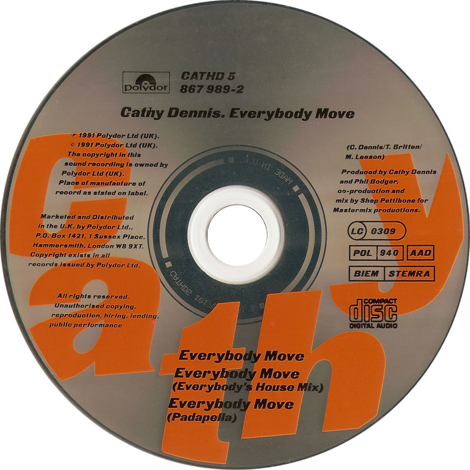 Cartula Cd de Cathy Dennis - Everybody Move (Cd Single)