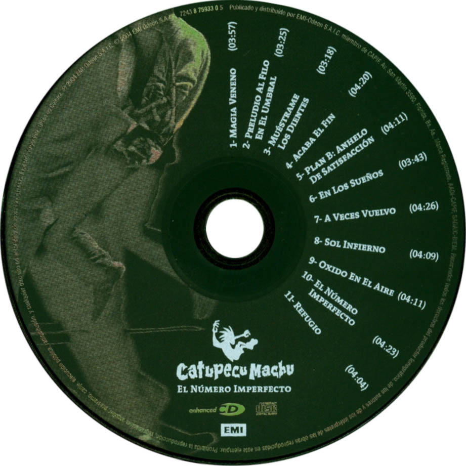 Cartula Cd de Catupecu Machu - El Numero Imperfecto