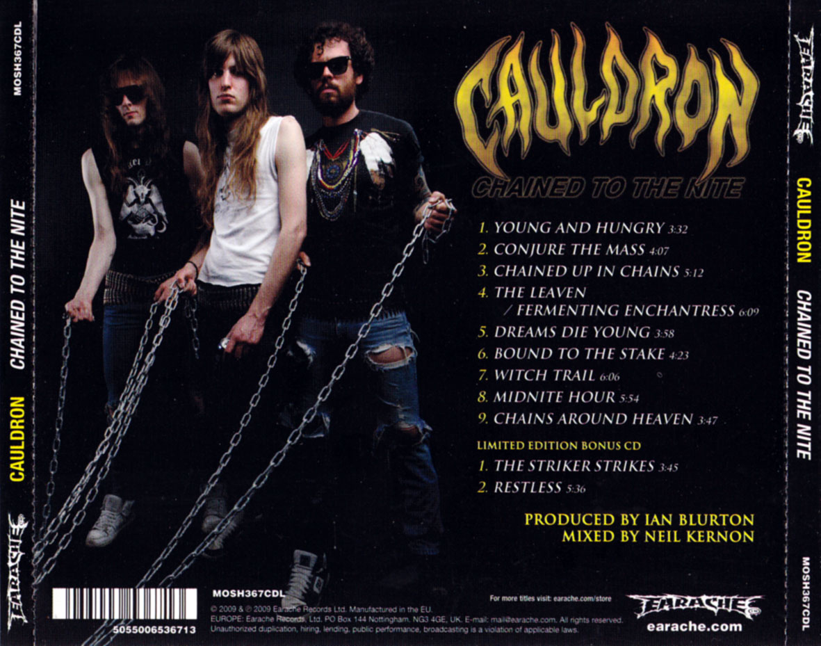 Cartula Trasera de Cauldron - Chained To The Nite