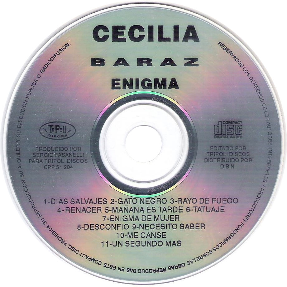 Cartula Cd de Cecilia Baraz - Enigma