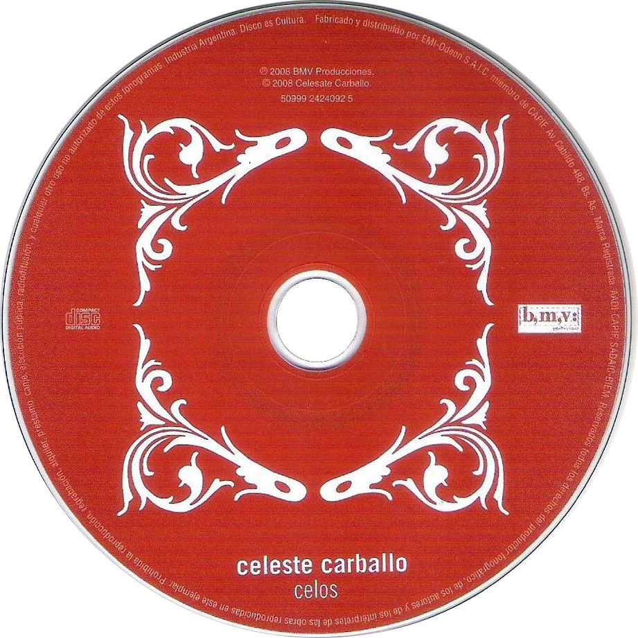 Cartula Cd de Celeste Carballo - Celos
