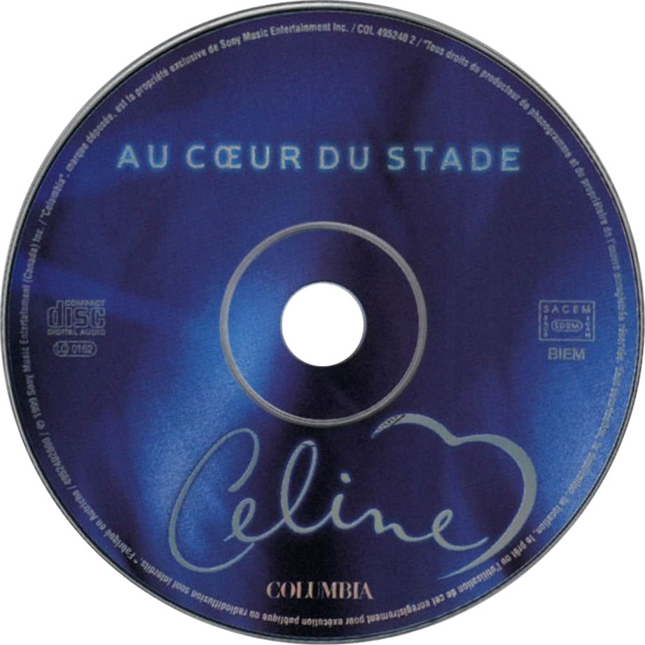 Cartula Cd de Celine Dion - Au Coeur Du Stade