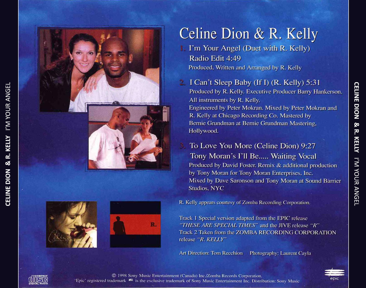 Cartula Trasera de Celine Dion - I'm Your Angel (Featuring R. Kelly) (Cd Single)