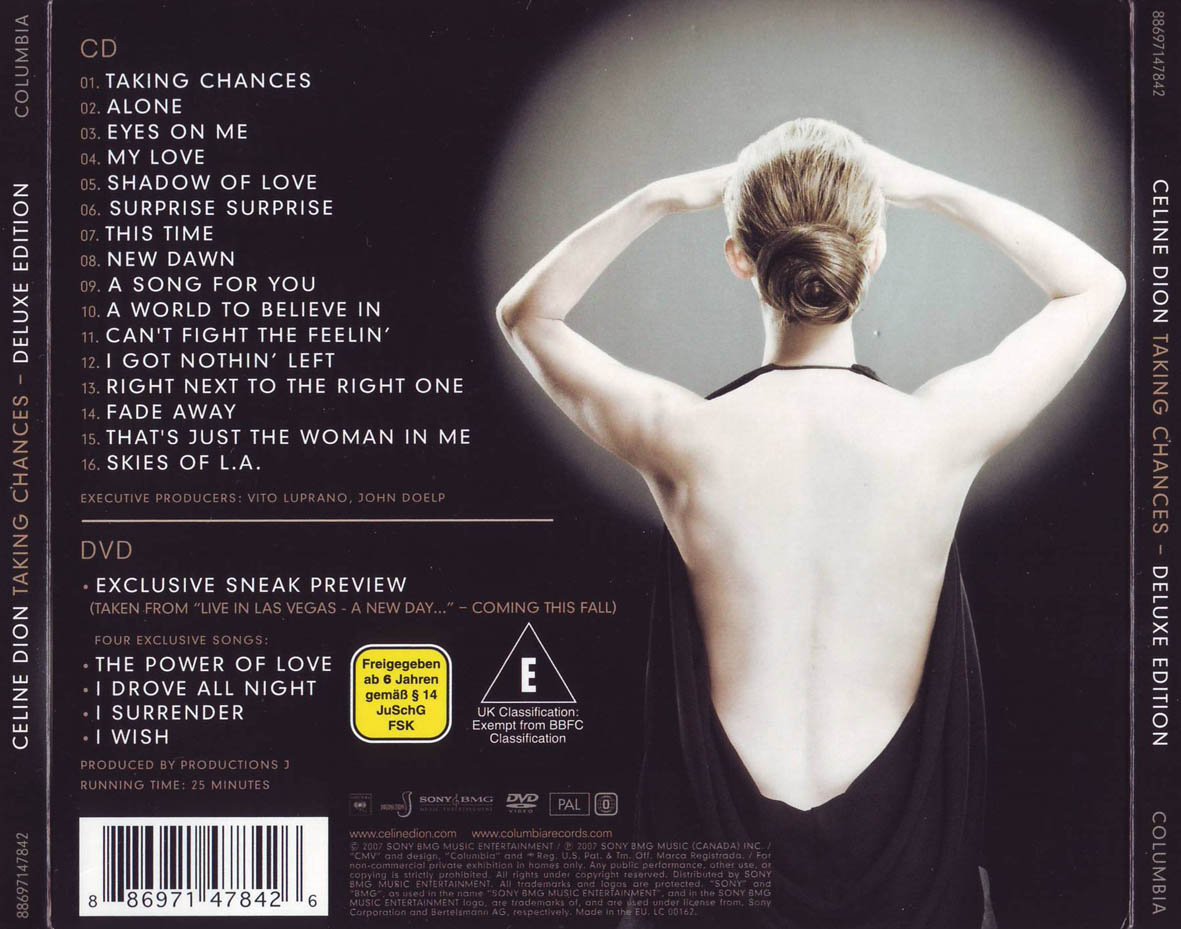 Cartula Trasera de Celine Dion - Taking Chances (Deluxe Edition)