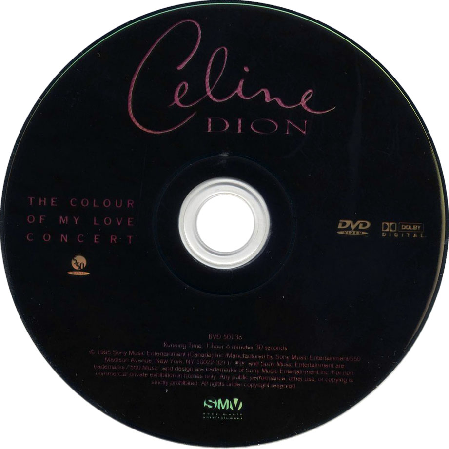Cartula Dvd de Celine Dion - The Colour Of My Love Concert (Dvd)