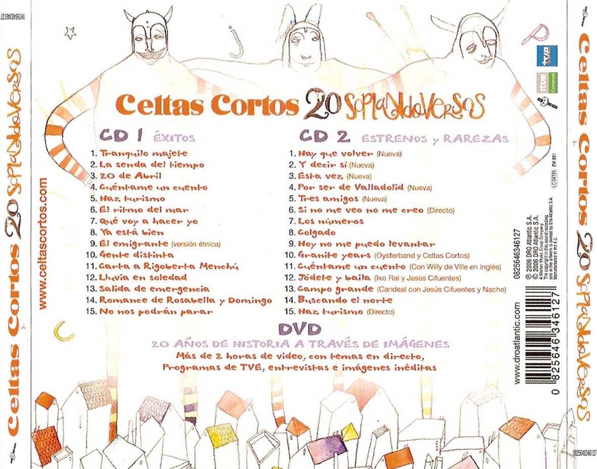 Cartula Trasera de Celtas Cortos - 20 Soplando Versos
