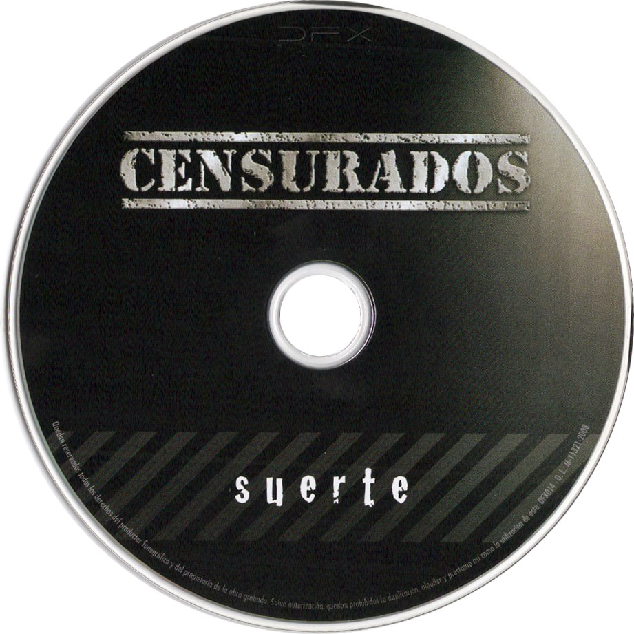 Cartula Cd de Censurados - Suerte