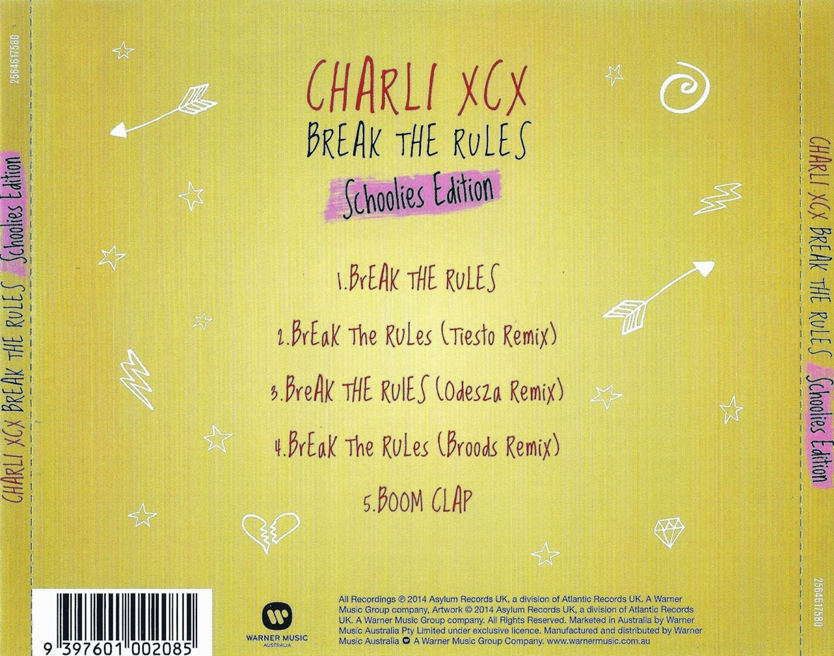 Cartula Trasera de Charli Xcx - Break The Rules (Ep) (Schoolies Edition)