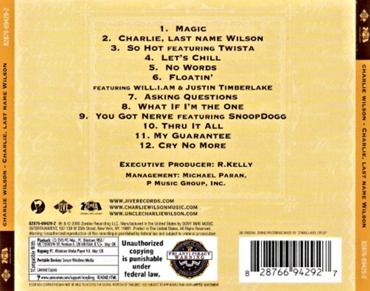 Cartula Trasera de Charlie Wilson - Charlie, Last Name Wilson