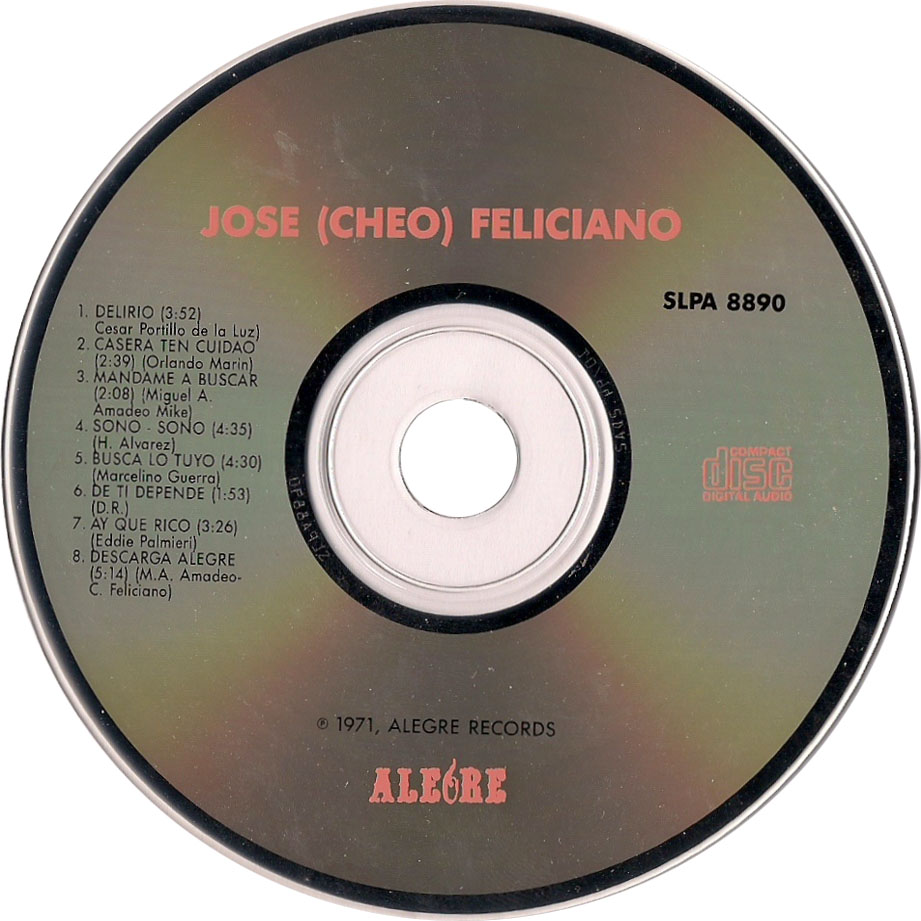 Cartula Cd de Cheo Feliciano - Jose Cheo Feliciano