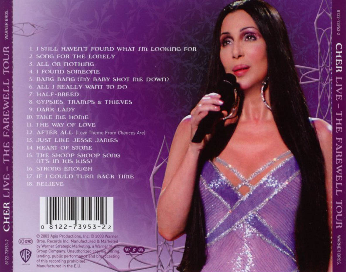 Cartula Trasera de Cher - Live The Farewell Tour