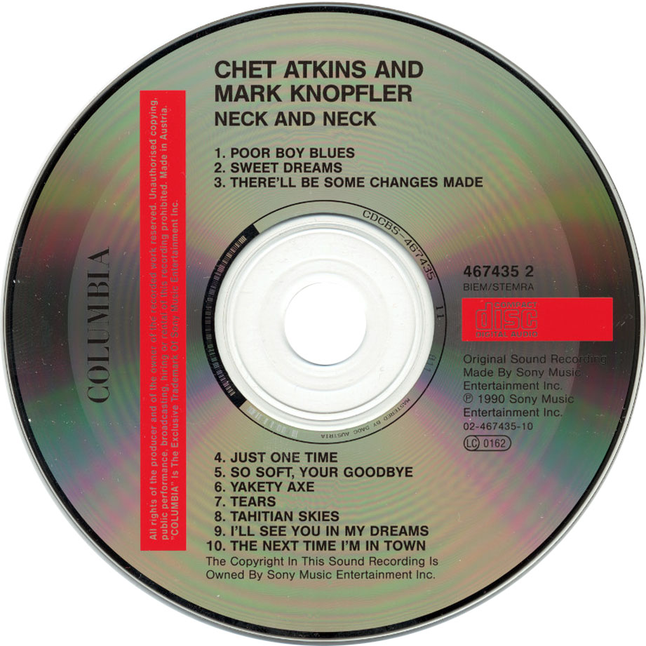Cartula Cd de Chet Atkins And Mark Knopfler - Neck And Neck