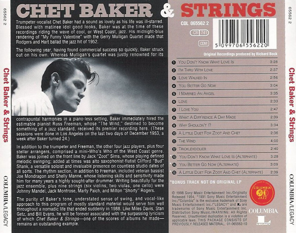 Cartula Trasera de Chet Baker - Chet Baker & Strings