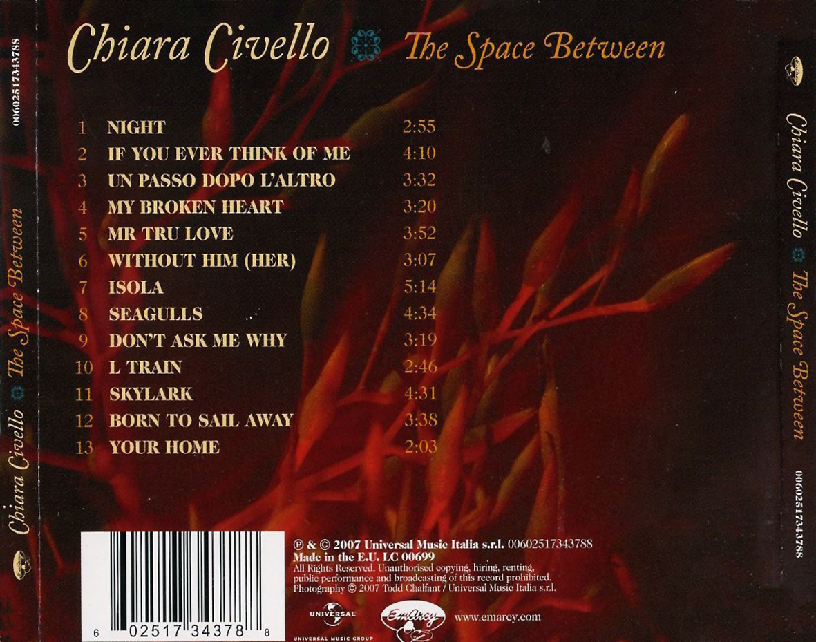 Cartula Trasera de Chiara Civello - The Space Between