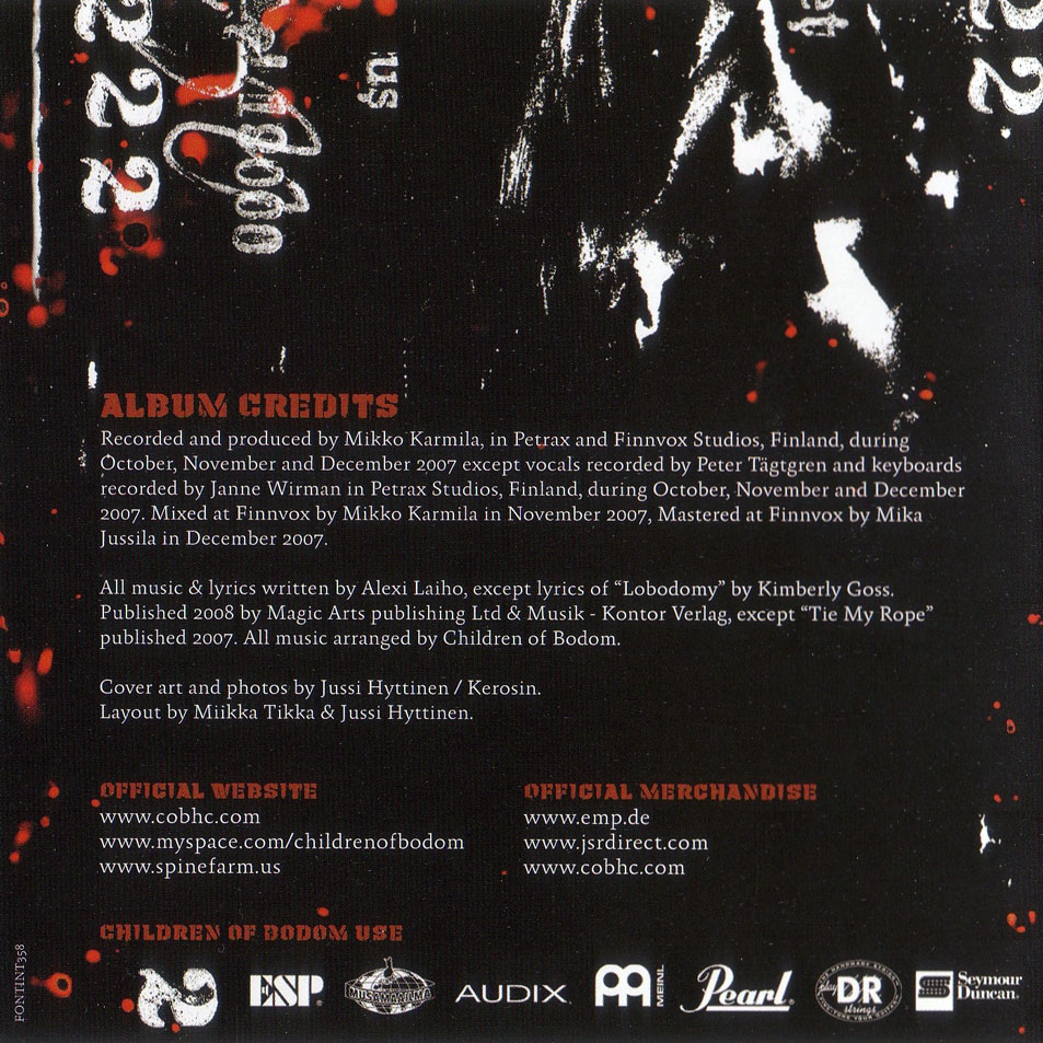 Cartula Interior Frontal de Children Of Bodom - Blooddrunk (Special Edition)
