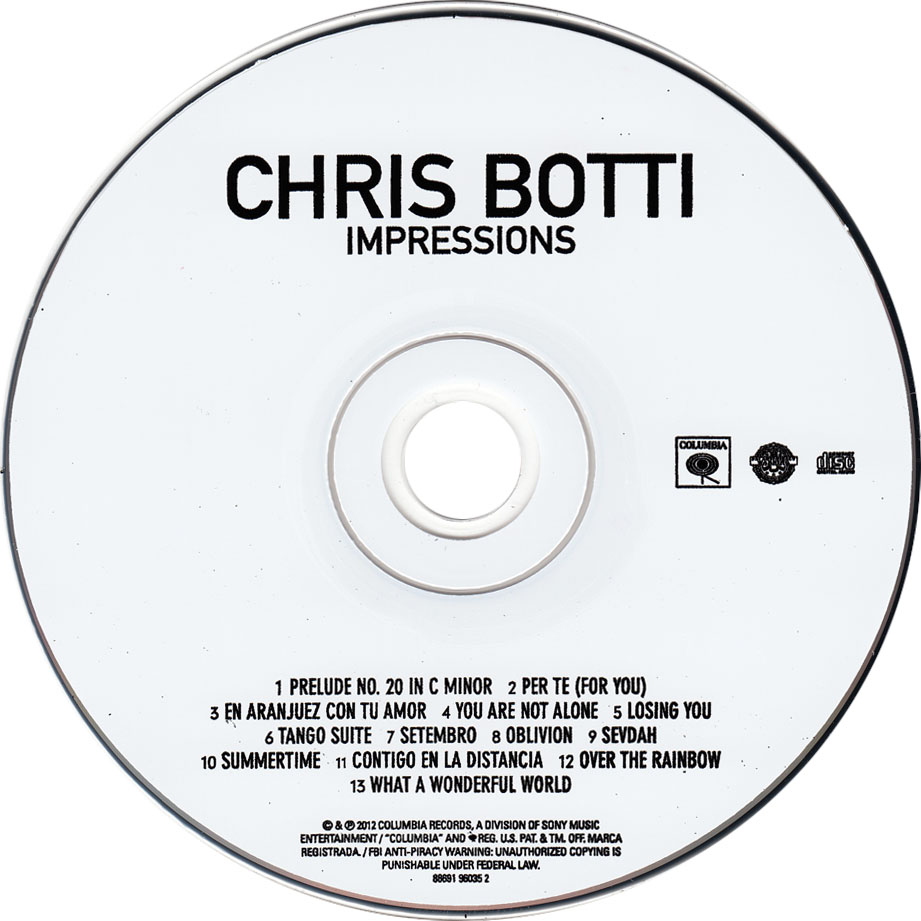 Cartula Cd de Chris Botti - Impressions
