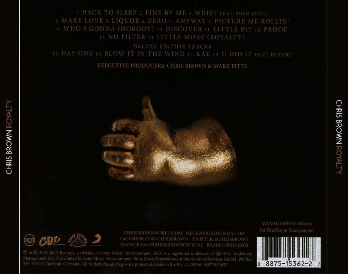 Cartula Trasera de Chris Brown - Royalty (Deluxe Edition)