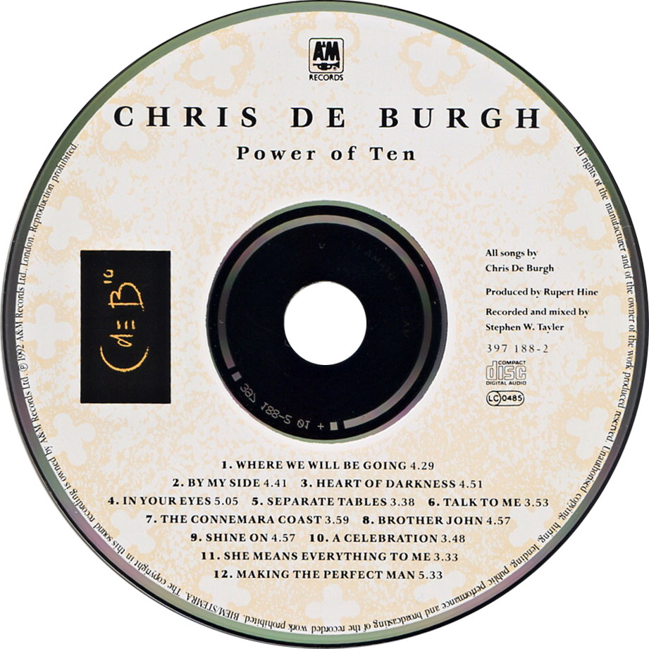 Cartula Cd de Chris De Burgh - Power Of Ten