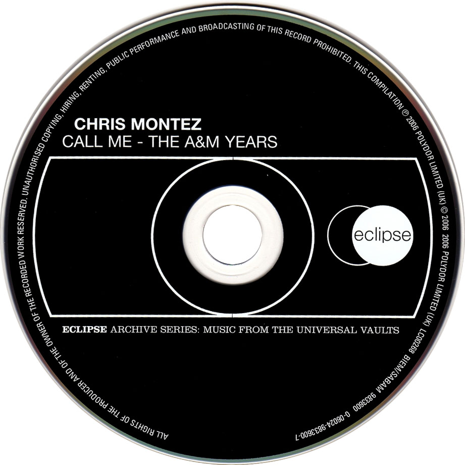Cartula Cd de Chris Montez - Call Me: The A&m Years