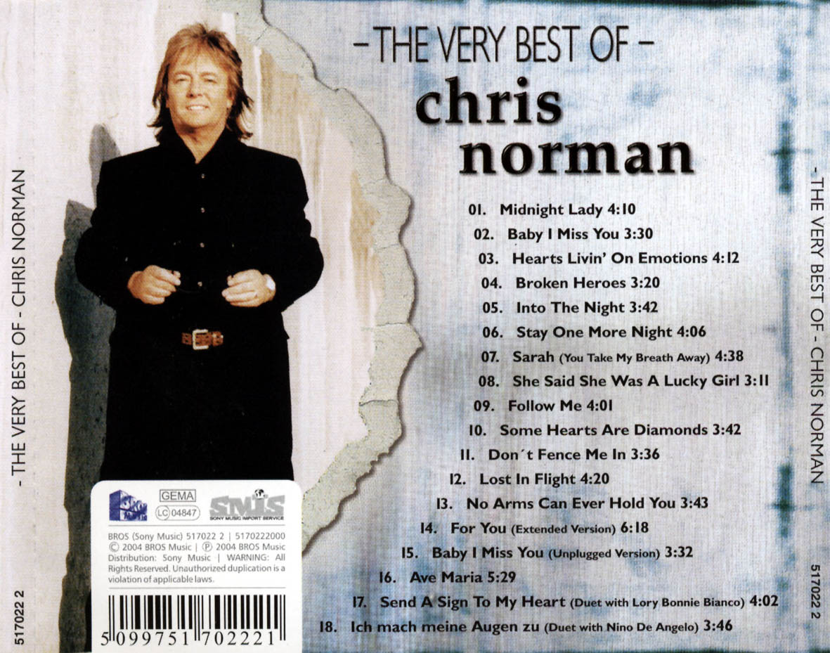 Cartula Trasera de Chris Norman - The Very Best Of Chris Norman