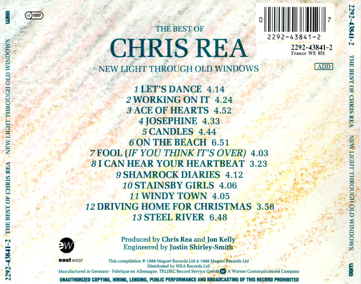 Cartula Trasera de Chris Rea - New Light Through Old Windows: The Best Of Chris Rea
