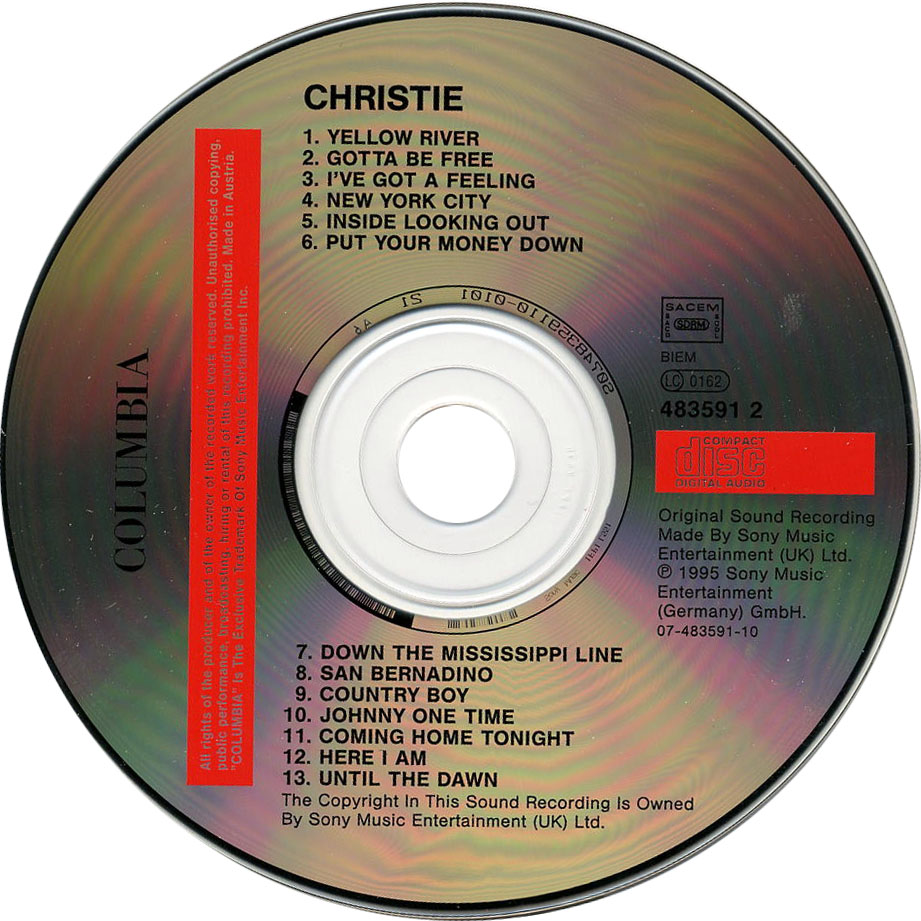 Cartula Cd de Christie - Christie