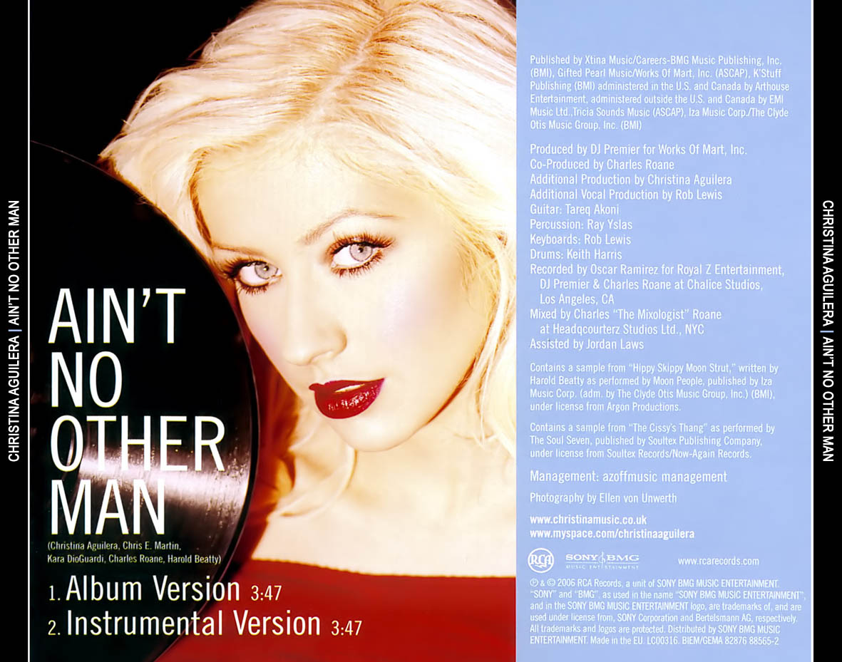 Cartula Trasera de Christina Aguilera - Ain't No Other Man (Cd Single)